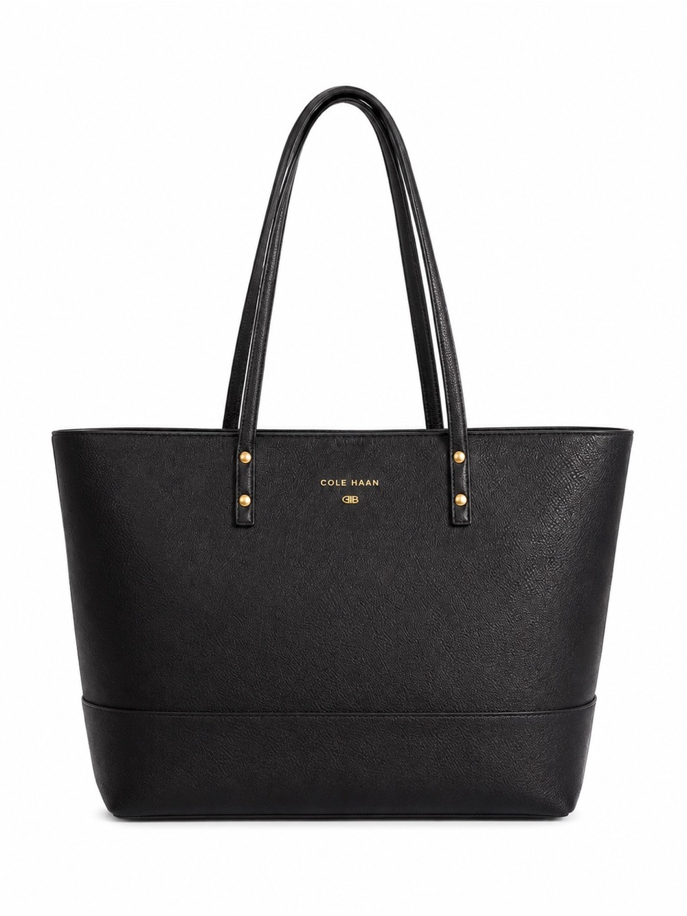 Cole Haan Black Pebbled Leather Tote Shoulder Bag Work Laptop - Picture 2 of 12